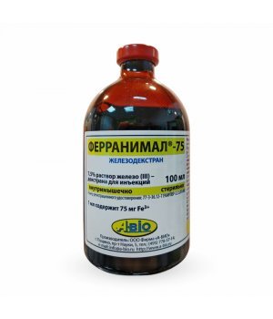 Ферранимал-75 при железодефицитной анемии, 100 мл