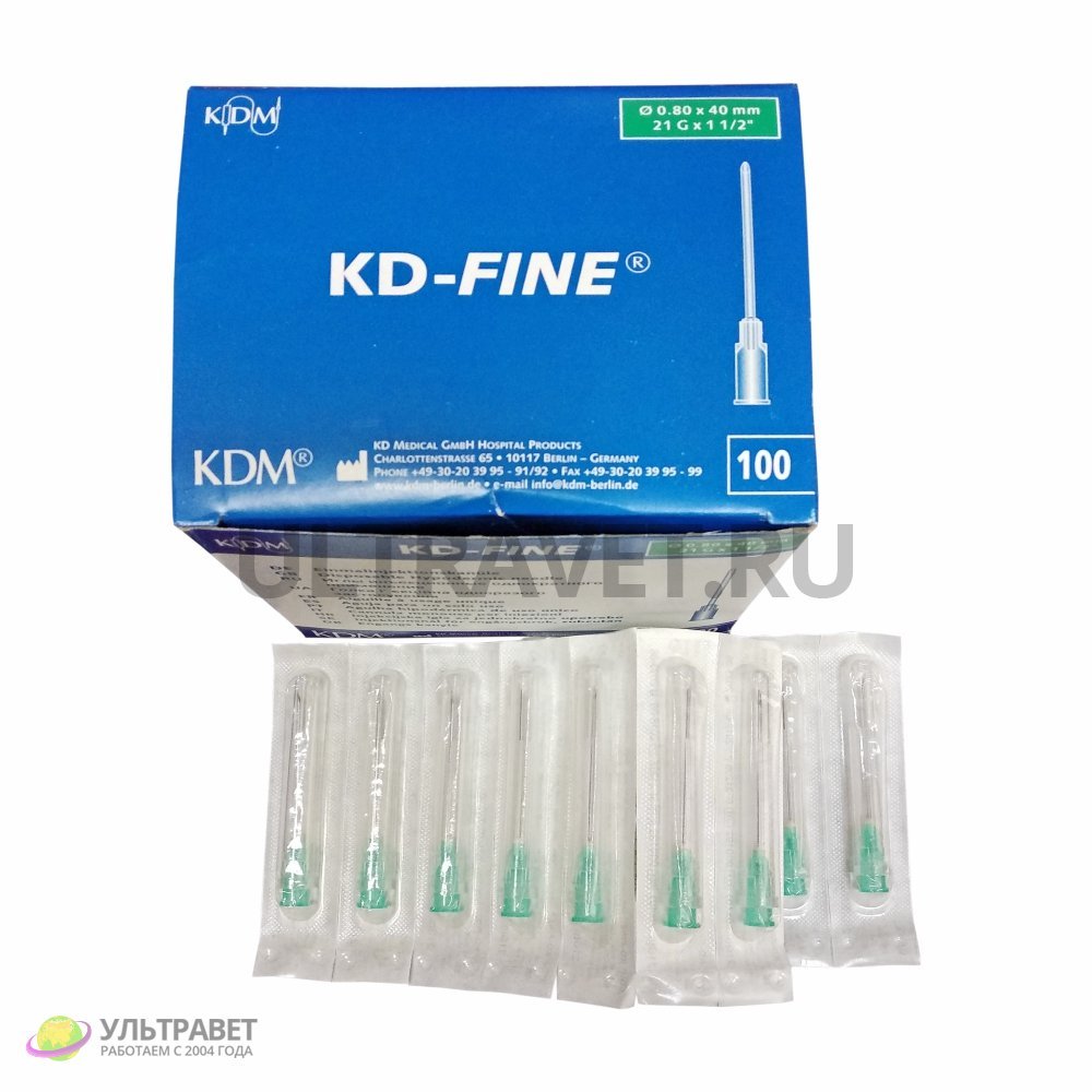 Игла KD-Fine 0,8х40 мм, 21Gх1 1/2" (упаковка 100 шт.)
