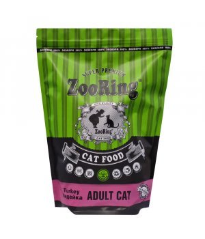 Корм для кошек сухой ZooRing ADULT CAT Индейка, 1,5 кг