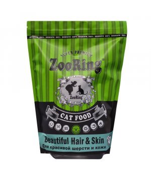Корм для кошек сухой ZooRing Для красивой шерсти и кожи, 1,5 кг