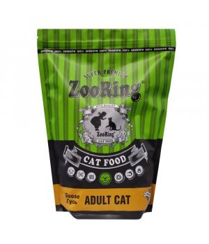 Корм для кошек сухой ZooRing ADULT CAT Гусь, 1,5 кг
