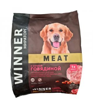 Корм для собак сухой Winner от Мираторг с сочной говядиной, 1,1 кг