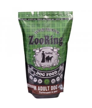 Корм для собак сухой ZooRing Medium Adult Dog Телятина и рис, 2 кг