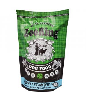 Корм для собак сухой ZooRing Puppy 1 (Starter) Индейка и рис, 2 кг