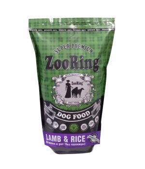 Корм для собак сухой ZooRing Ягненок и рис (без пшеницы), 2 кг