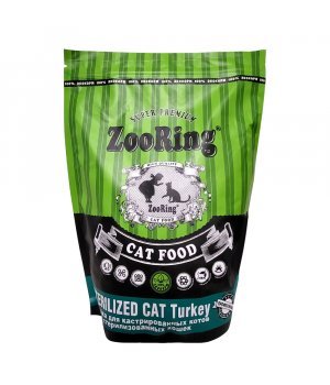 Корм для кошек сухой ZooRing STERILIZED CAT Turkey индейка, 1,5 кг