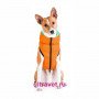 Курточка двухсторонняя светящаяся AiryVest Lumi для собак, салатово-оранжевая (XS 25, S 35)