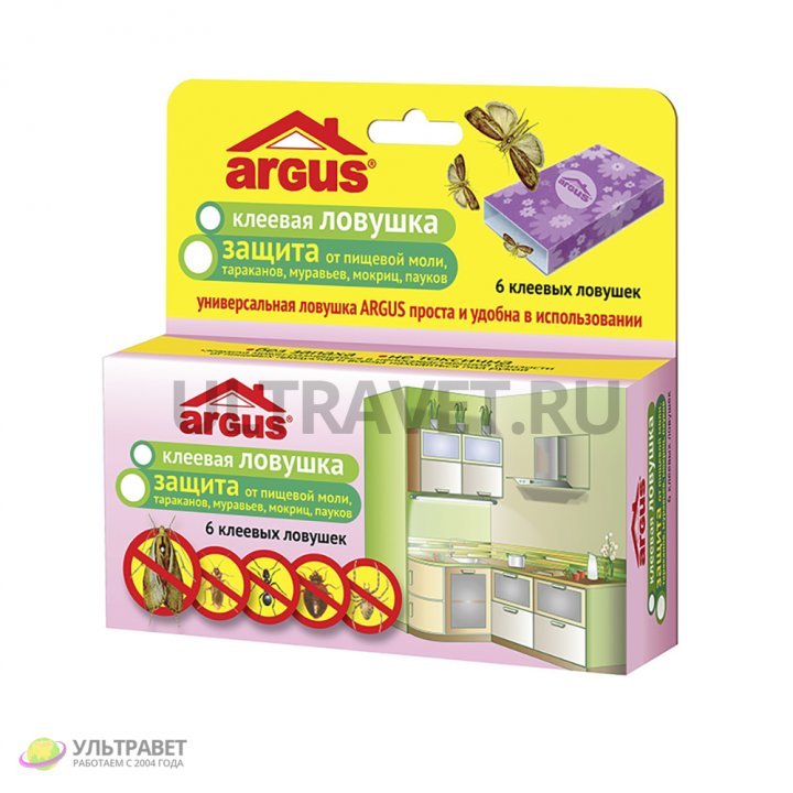 Клеевая ловушка Argus от пищевой моли, тараканов, муравьев, мокриц ...